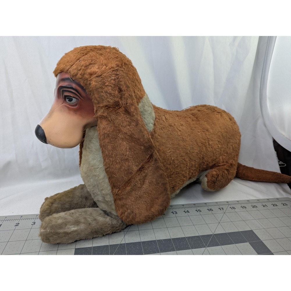 Rubber Face Hound Dog Plush 12 Inch Tall Stuffed Animal Toy